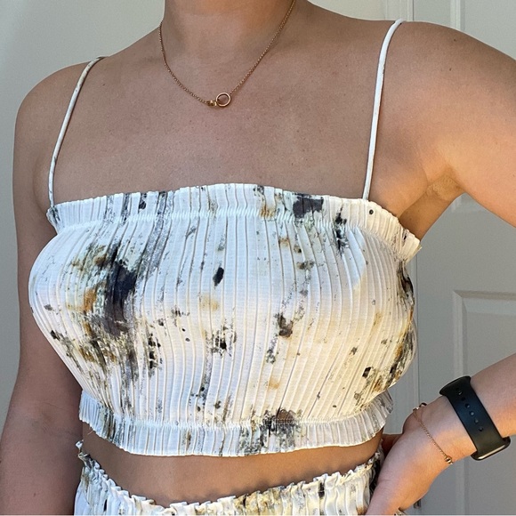 Two Piece Pleated Top & Skirt Set - Picture 3 of 7